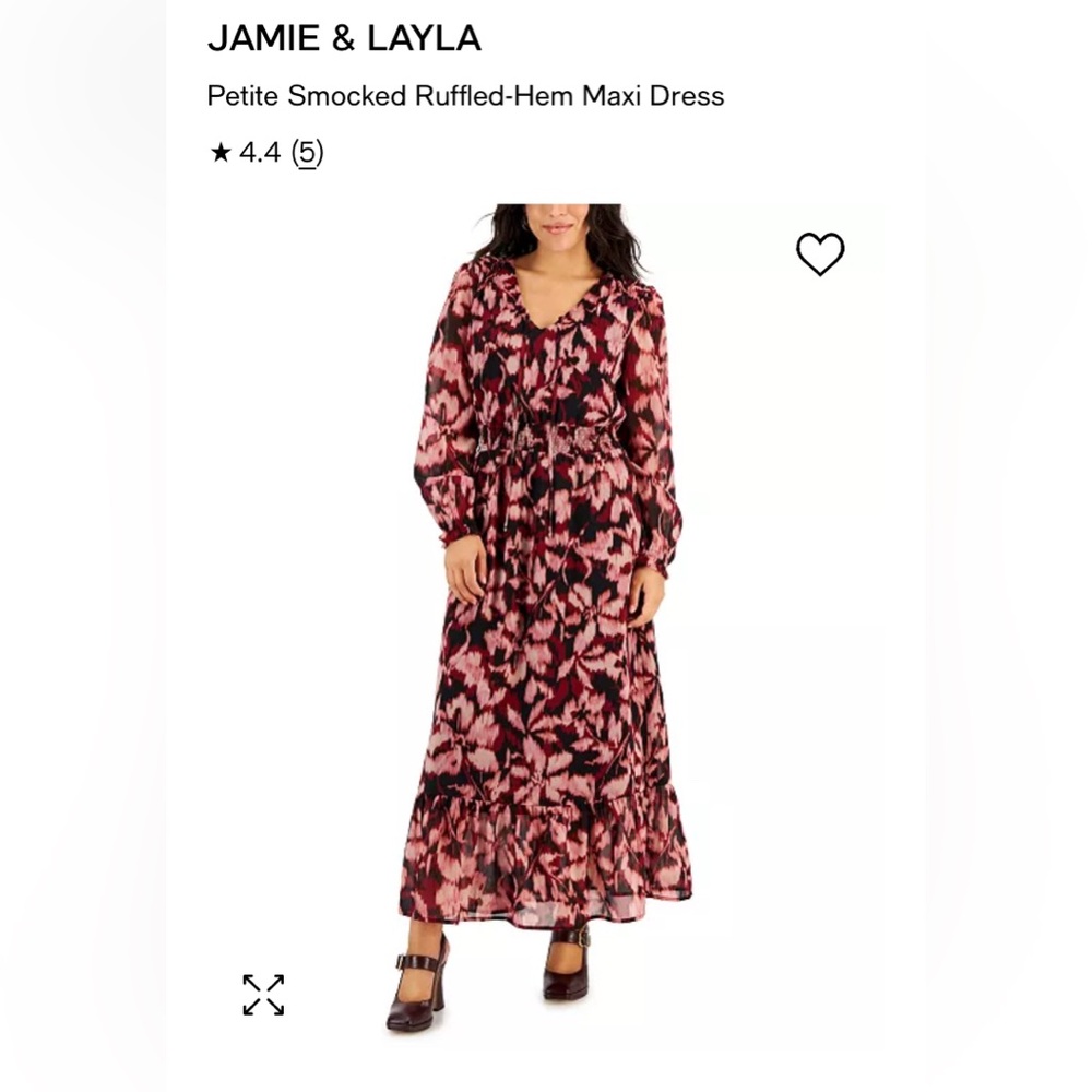 JAMIE & LAYLA
Petite Smocked Ruffled-Hem Maxi Dress